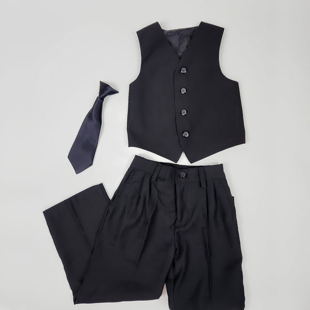 Aiden Four Piece Vest Set (Black/White) - APAMAH