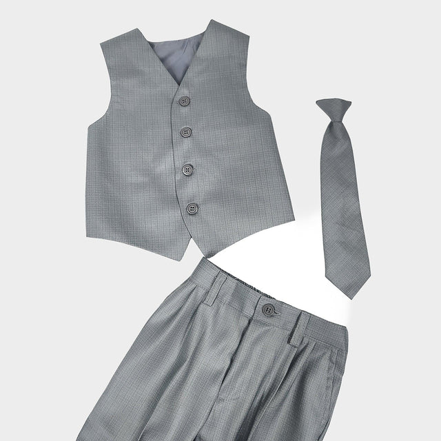 Aiden Four Piece Vest Set (Gray/White) - APAMAH