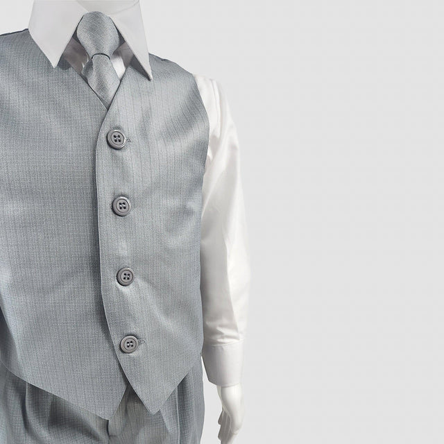 Aiden Four Piece Vest Set (Gray/White) - APAMAH