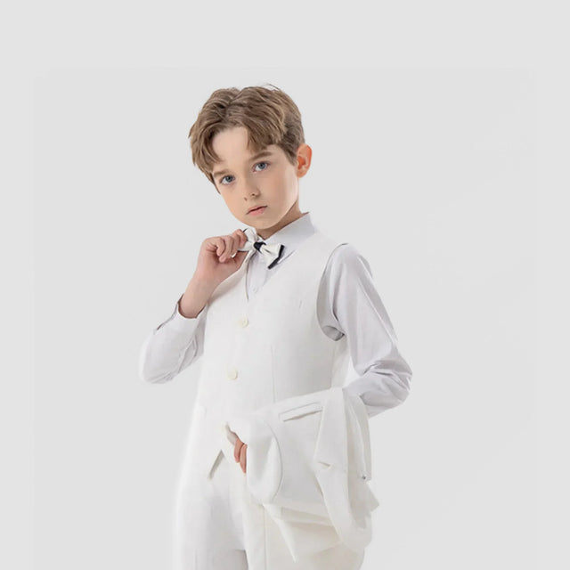 Formal White Tuxedo Suit Set – 5 Pieces - APAMAH