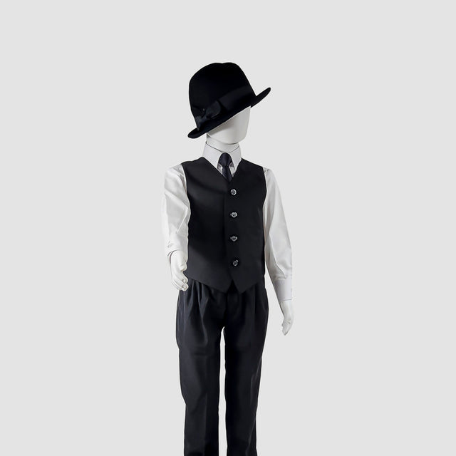Aiden Four Piece Vest Set (Black/White) - APAMAH