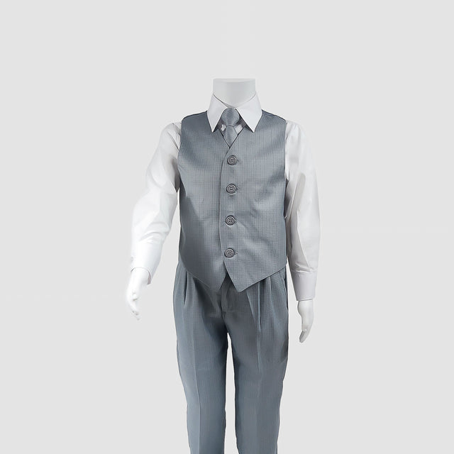 Aiden Four Piece Vest Set (Gray/White) - APAMAH