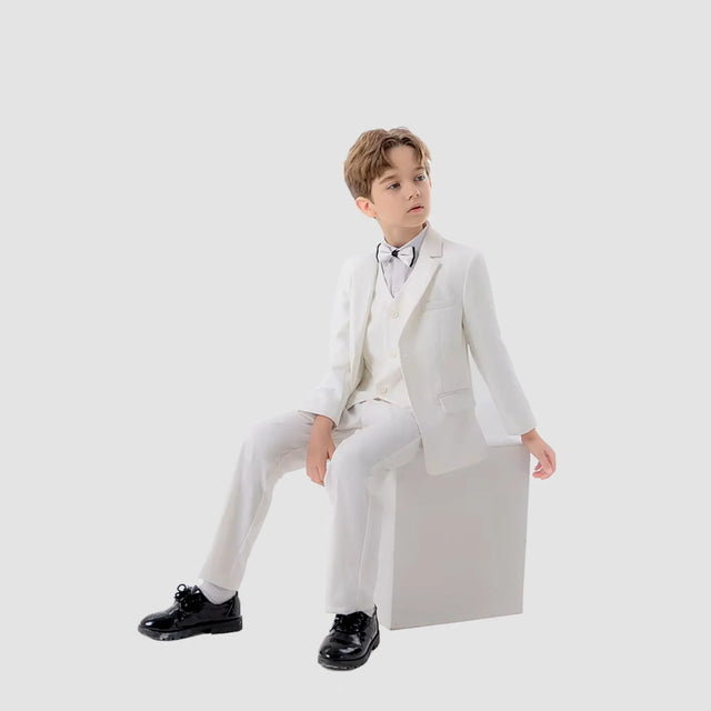 Formal White Tuxedo Suit Set – 5 Pieces - APAMAH