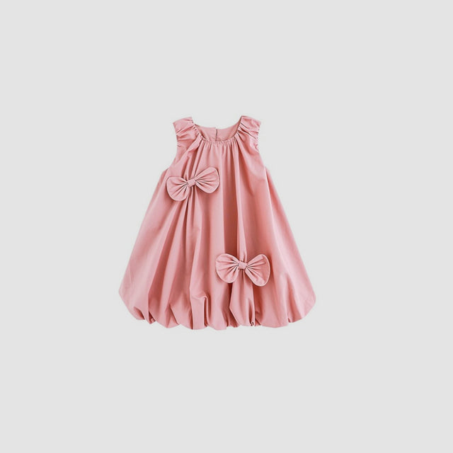 Cute Bow Baby Dress – 100% Cotton (pink)